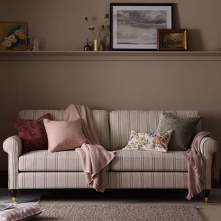 Sicily 3 Seater Black & Feather Sofa - Stripe