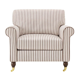 Sicily Armchair Black & Feather - Chocolate Stripe