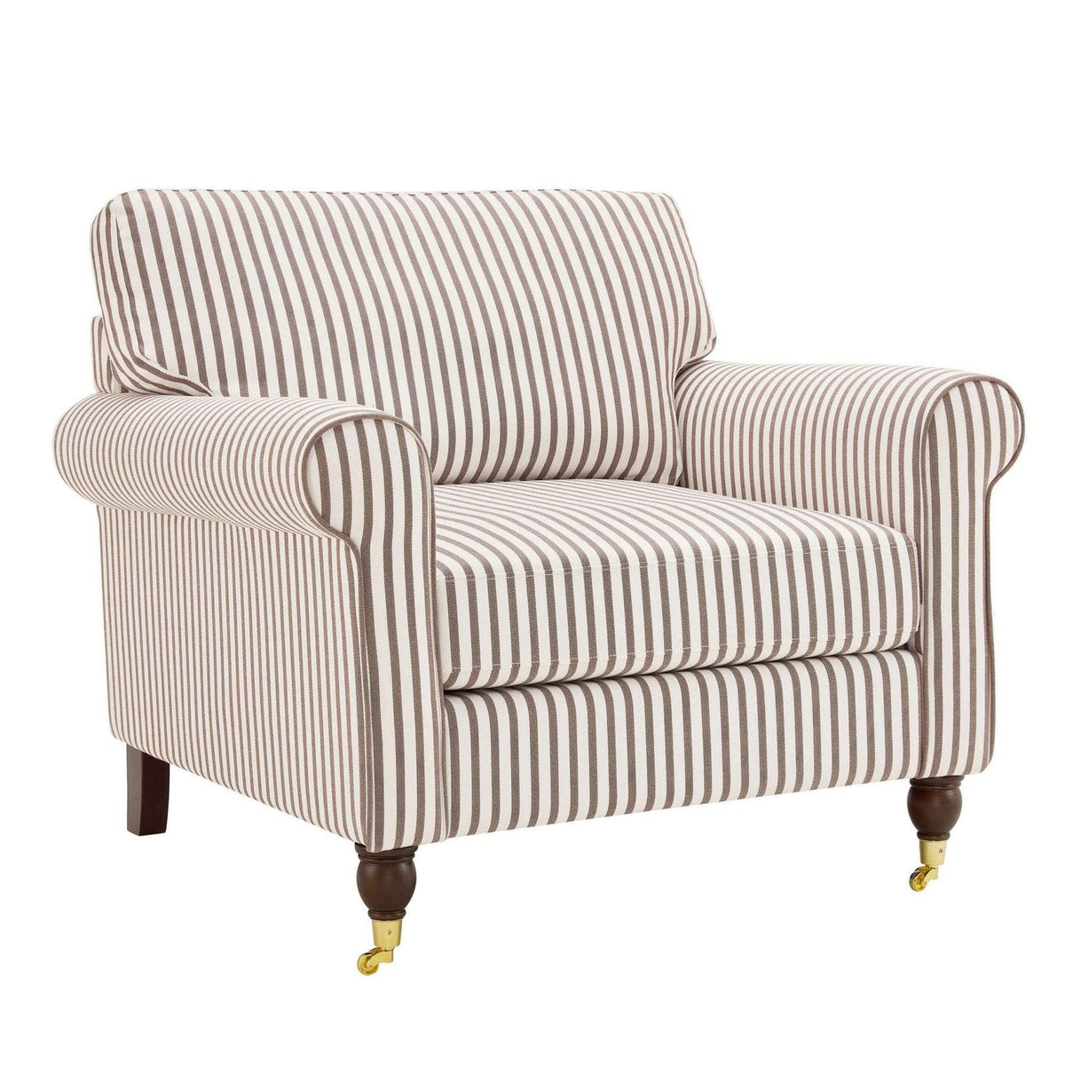 Sicily Armchair Black & Feather - Chocolate Stripe