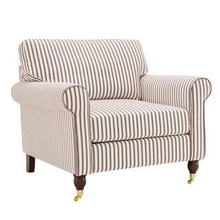 Sicily Armchair Black & Feather - Chocolate Stripe