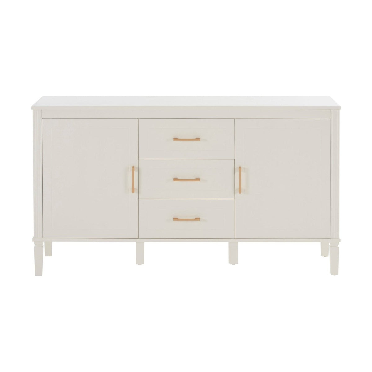 Sienna 2 Door/3 Black & Feather Drawer Sideboard - Natural