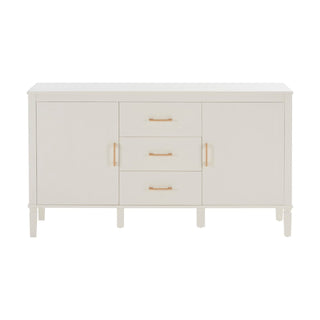 Sienna 2 Door/3 Black & Feather Drawer Sideboard - Natural