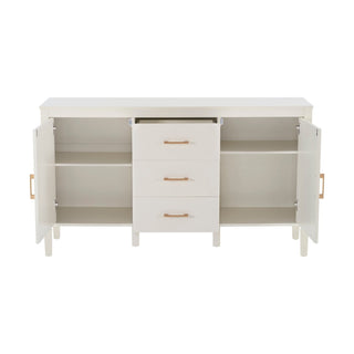 Sienna 2 Door/3 Black & Feather Drawer Sideboard - Natural