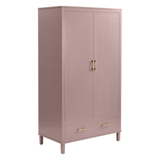Sienna 2 Door Wardrobe Feather & Black with Drawer - Dusty Mauve