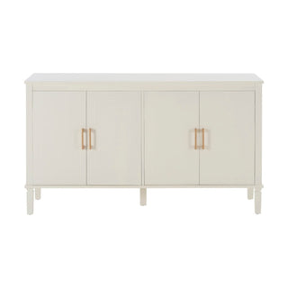 Sienna 4 Door Black & Feather Sideboard - Natural