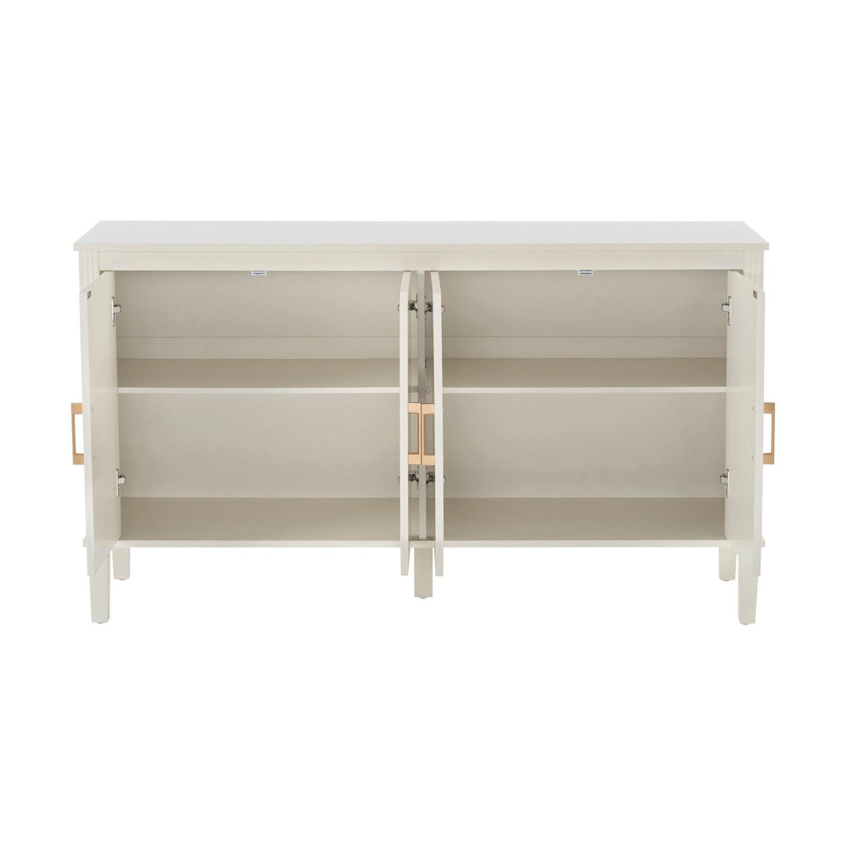Sienna 4 Door Black & Feather Sideboard - Natural