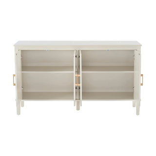 Sienna 4 Door Black & Feather Sideboard - Natural