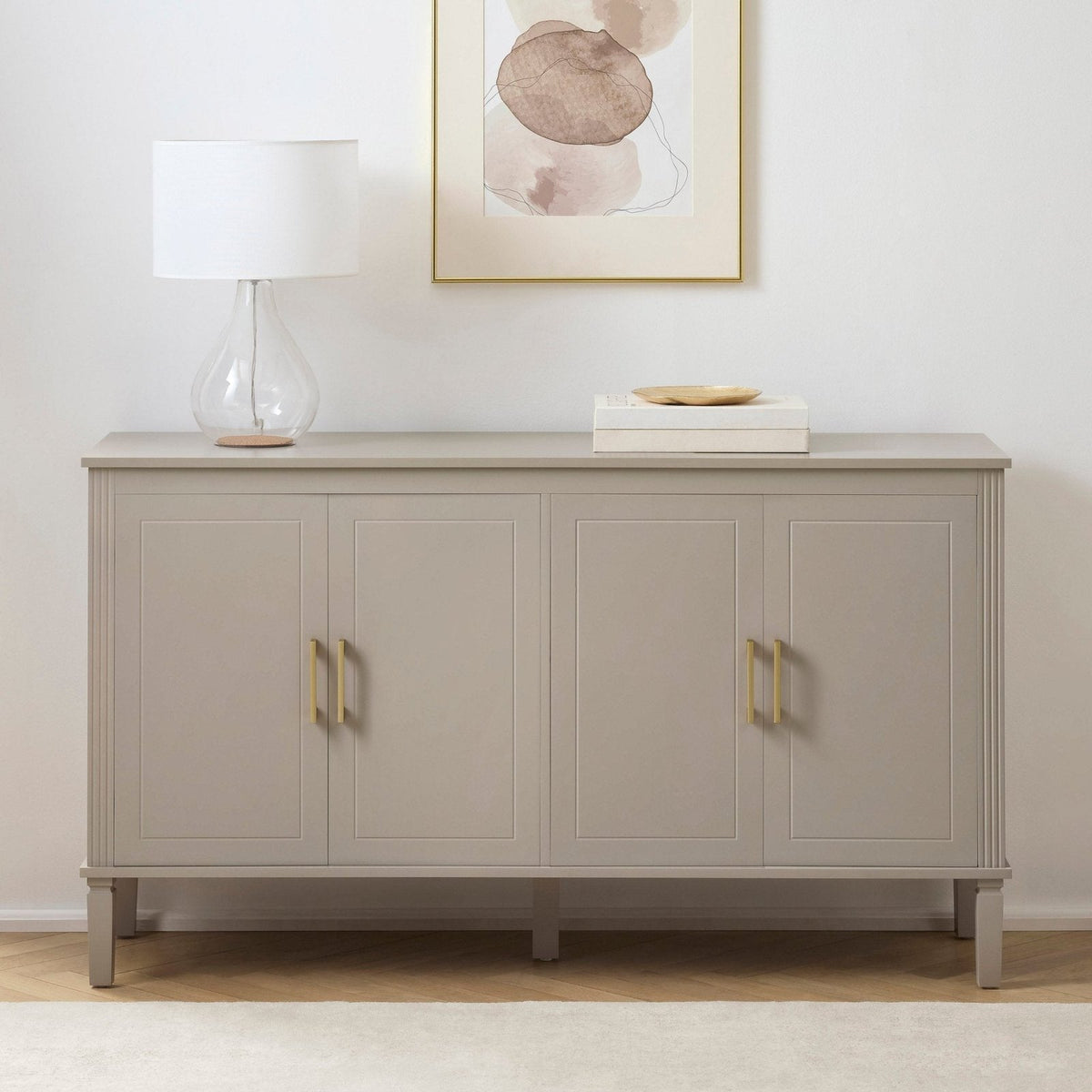 Sienna 4 Door Sideboard - Taupe – Feather & Black