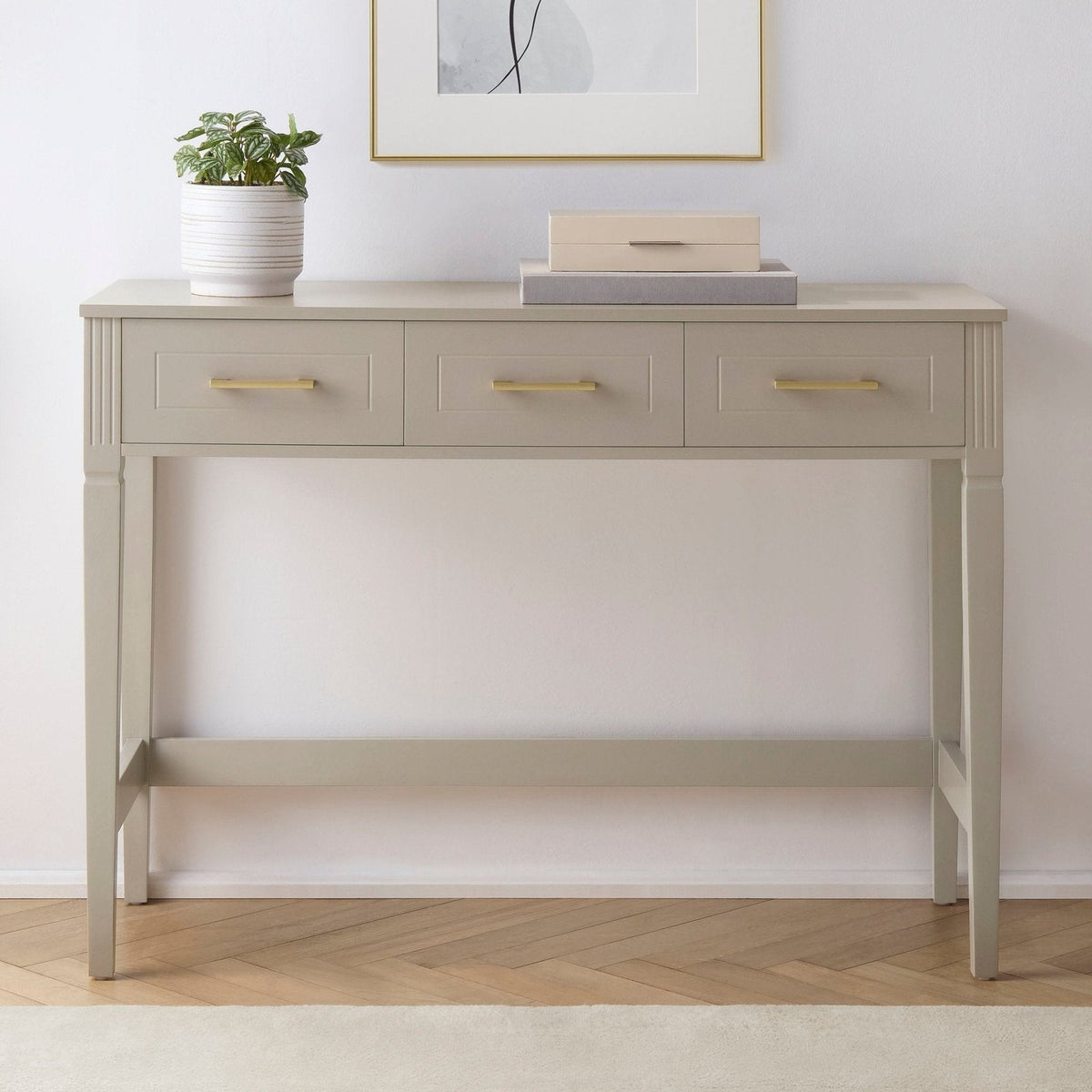 Sienna Dressing Table Console - Taupe – Black & Feather