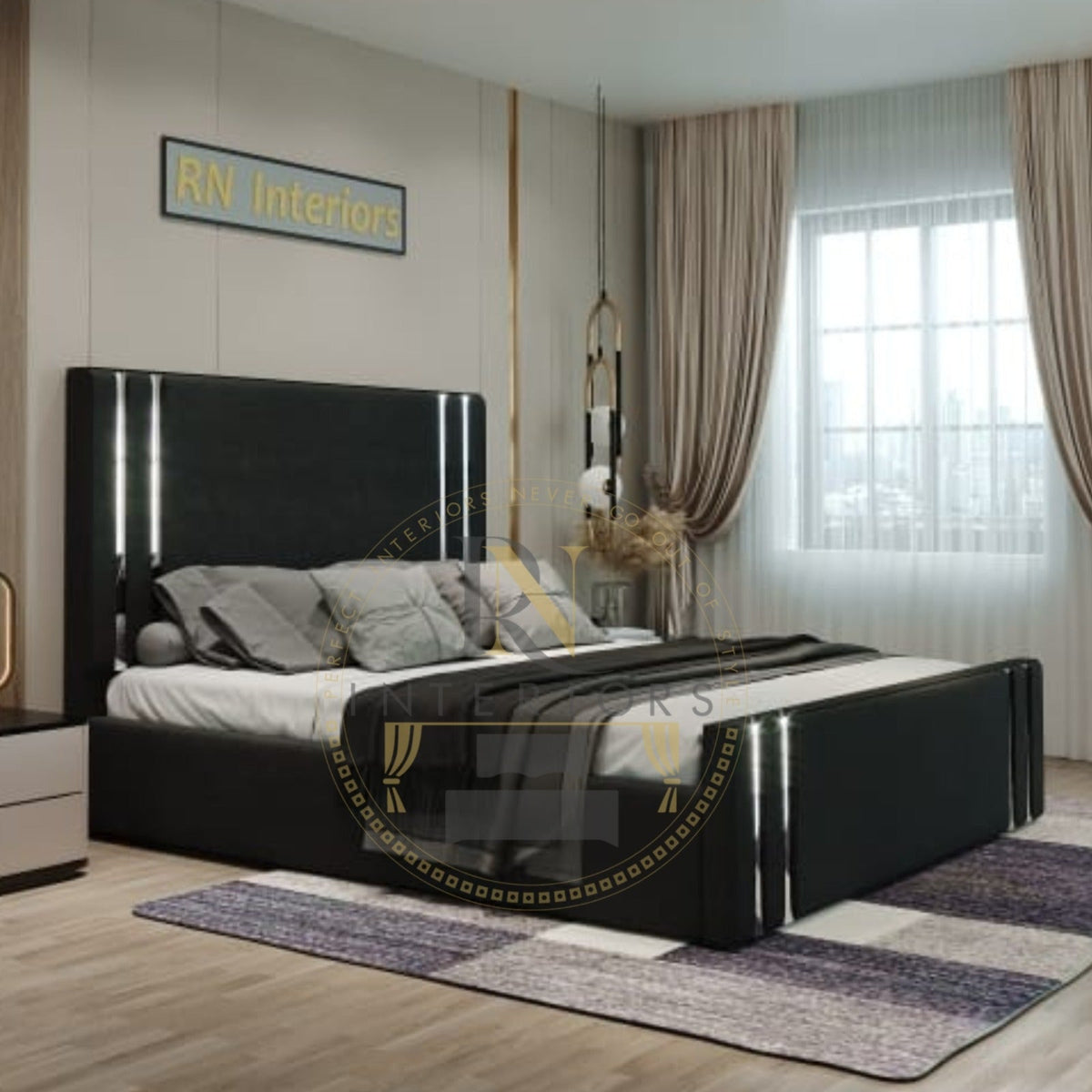 Silver Strip Headboard 49' & Footboard with Bed Frame – LauraAshley