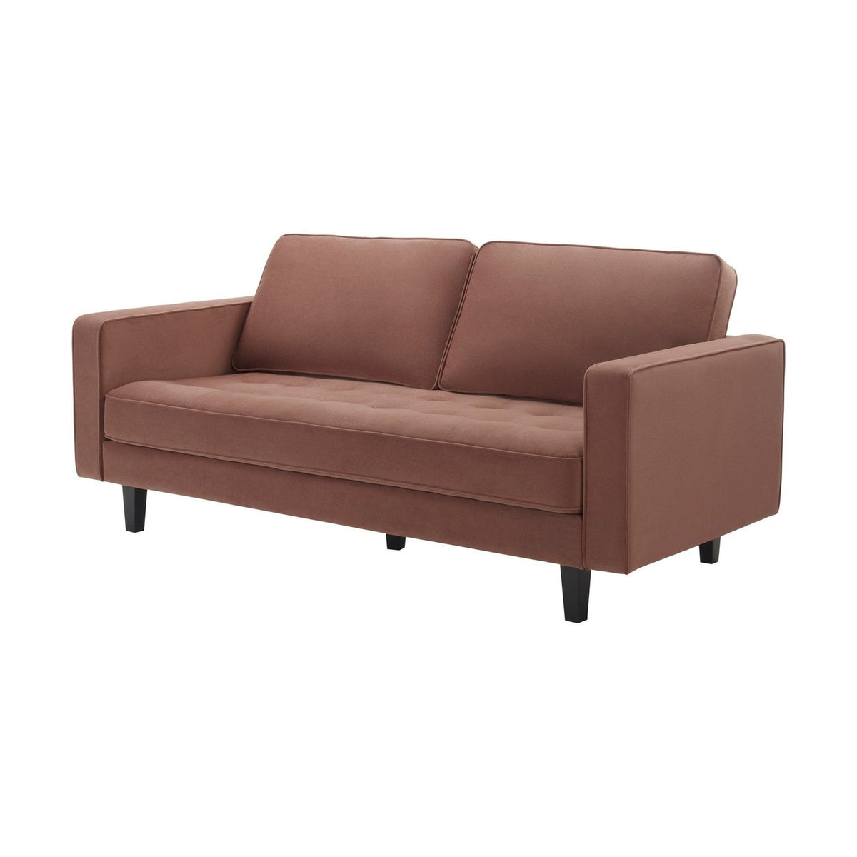 Sloane 3 Seater Feather & Black Sofa - Mauve