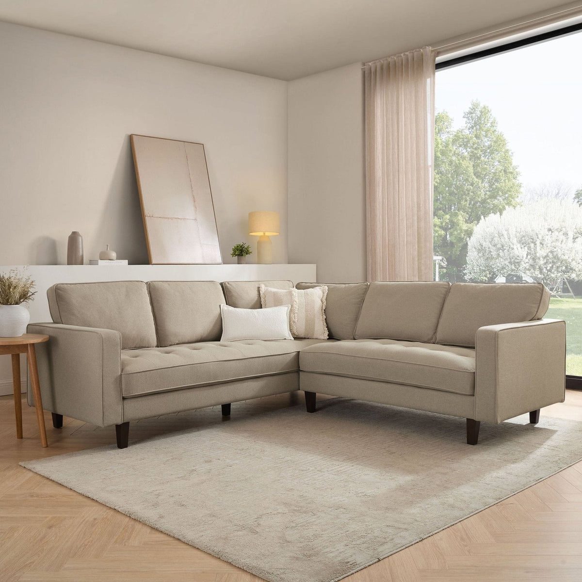 Sloane Left Hand Corner Sofa - Oatmeal – Black & Feather