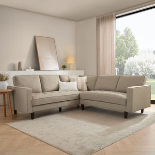 Sloane Left Hand Corner Sofa - Oatmeal – Black & Feather