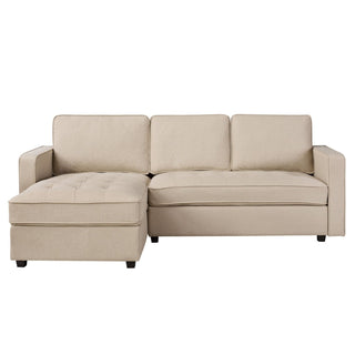 Sloane Left Hand Feather & Black Chaise - Oatmeal