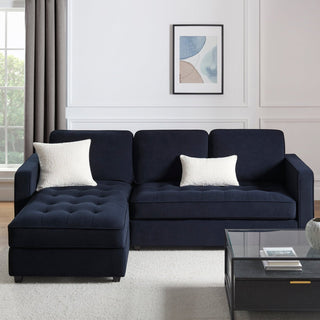 Sloane Left Hand Storage Chaise Sofa - Midnight – Black & Feather