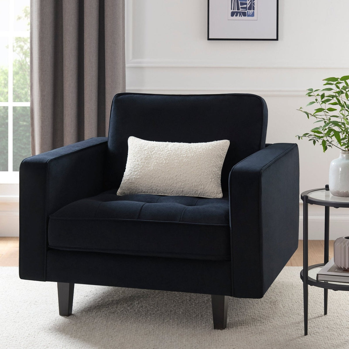 Sloane Loveseat Black & Feather - Midnight