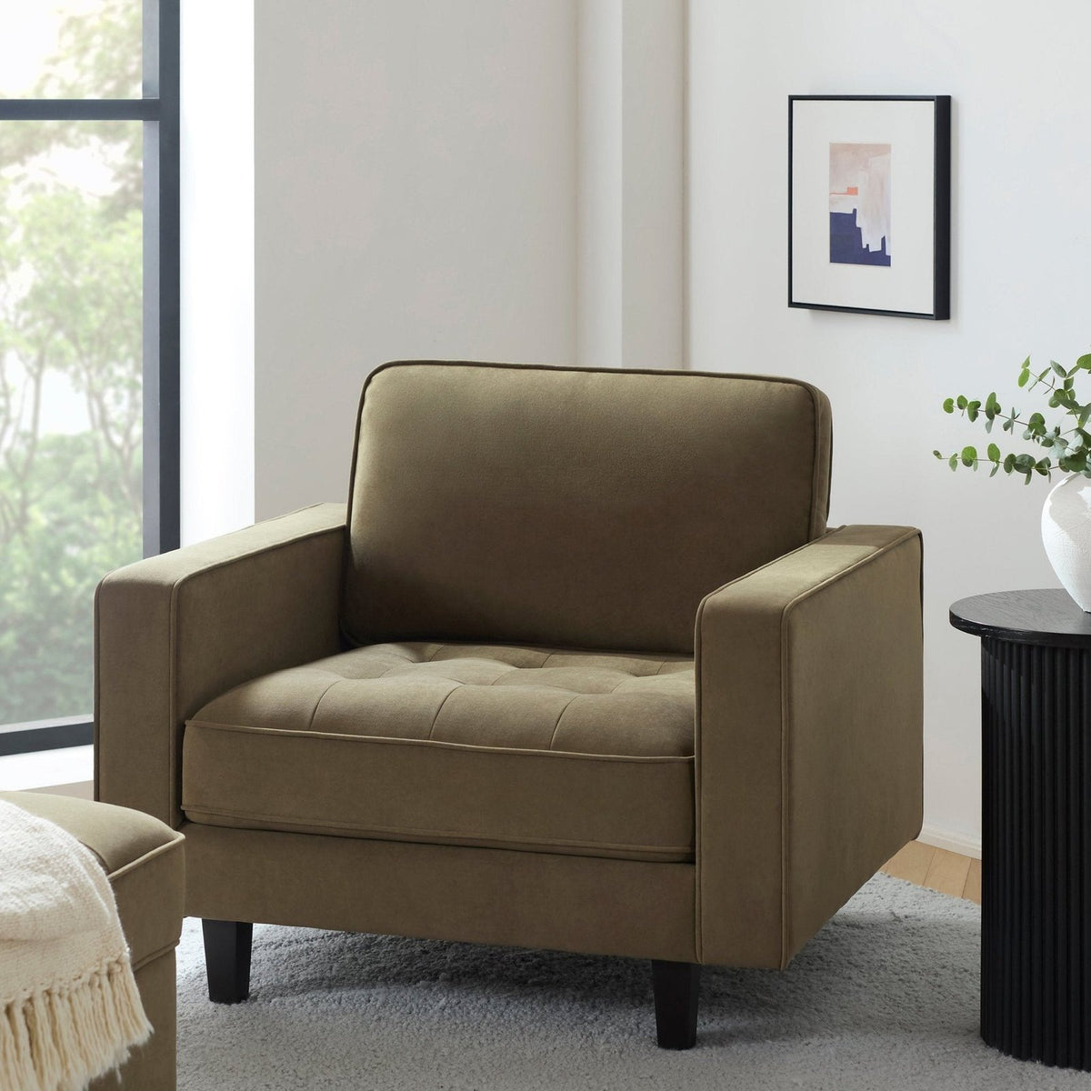 Sloane Loveseat - Olive – Feather & Black