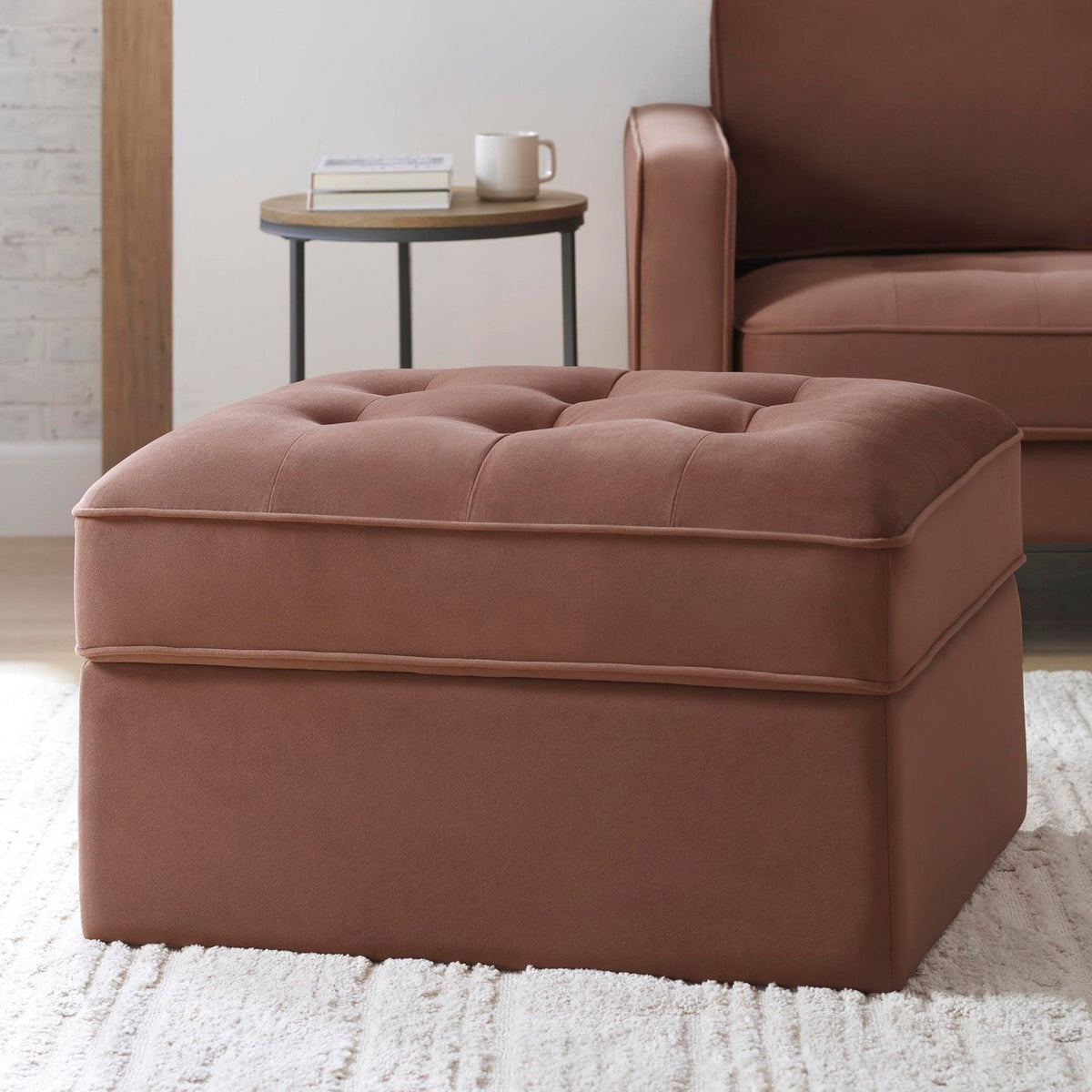 Sloane Ottoman Storage Pouffe - Mauve – Black & Feather