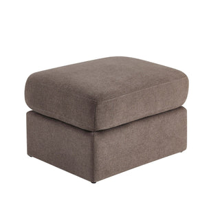 Small Seville Compact Pouffe - Chenille Mushroom – Black & Feather