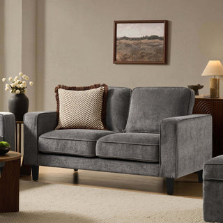 Soho 2 Seater Black & Feather Sofa - Grey