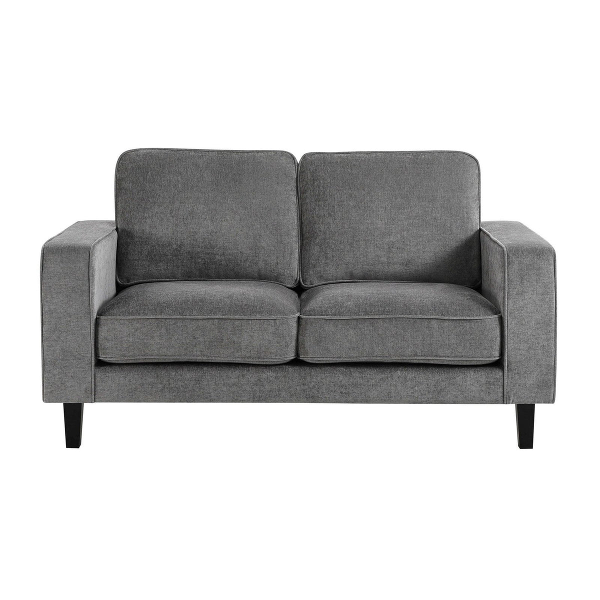 Soho 2 Seater Black & Feather Sofa - Grey