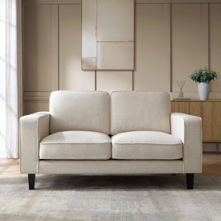 Soho 2 Seater Feather & Black Sofa - Beige