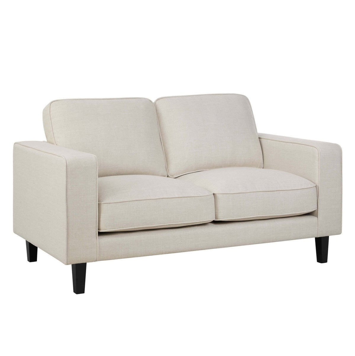 Soho 2 Seater Feather & Black Sofa - Beige