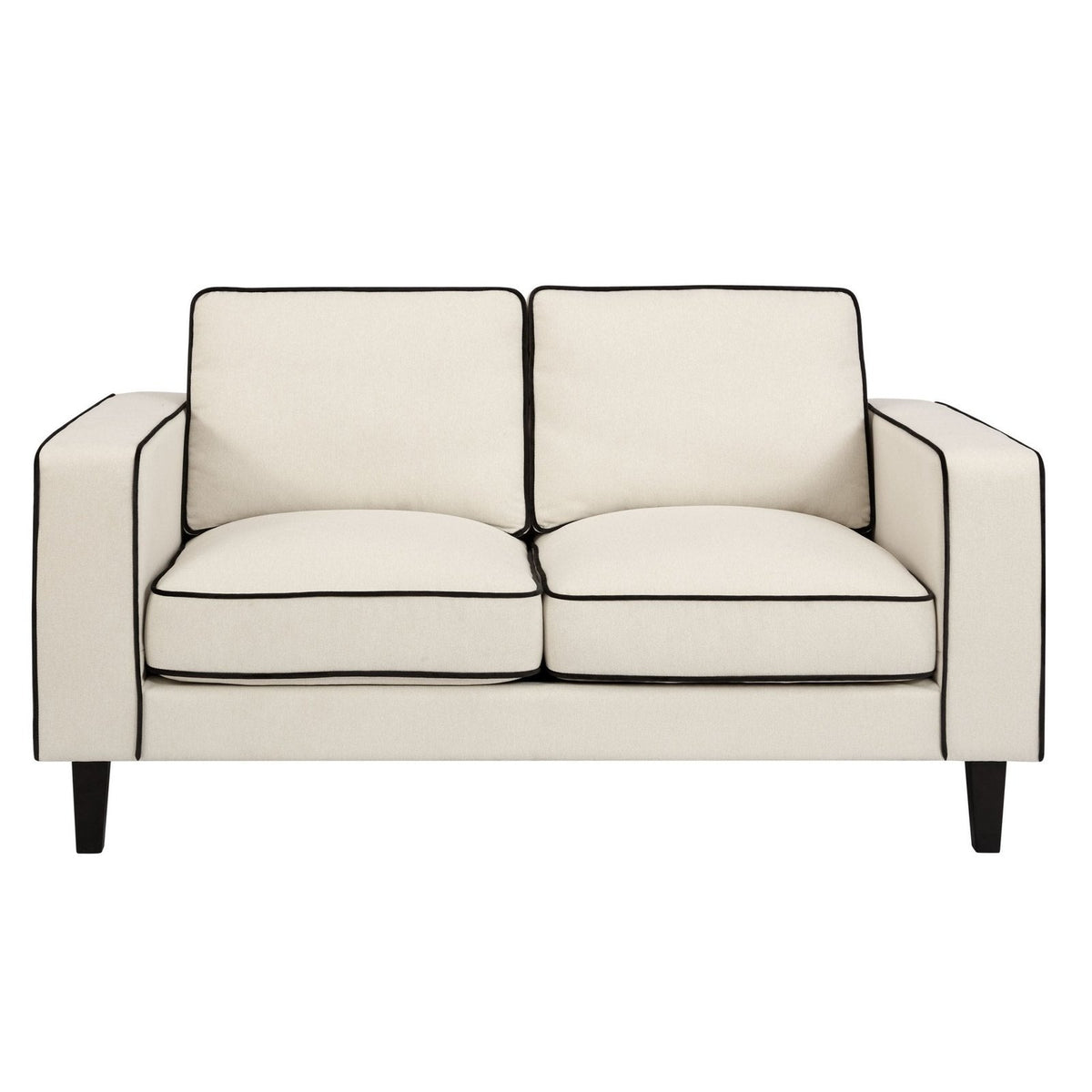 Soho 2 Seater Sofa - Cream Linen/Black – Feather & Black
