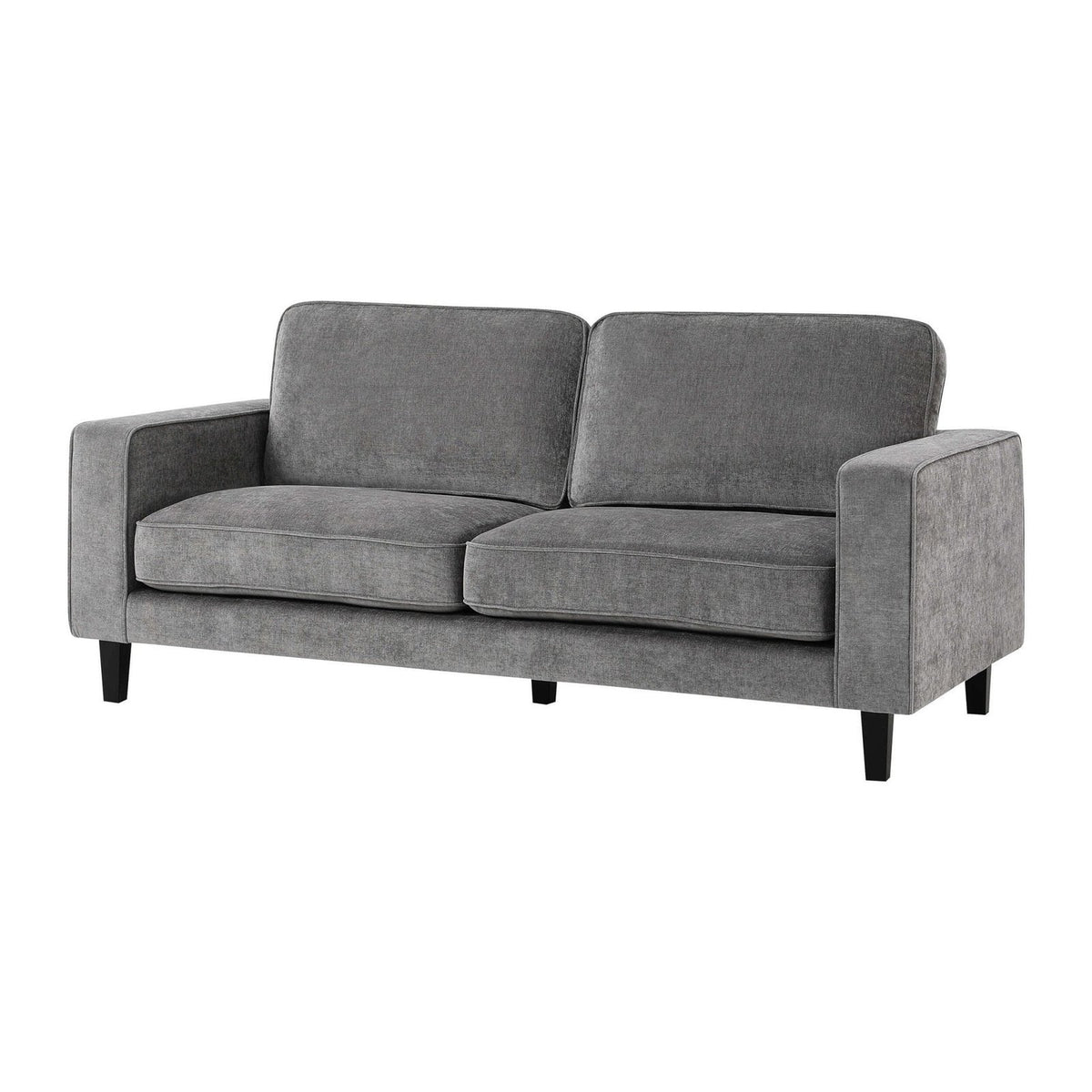 Soho 3 Seater Black & Feather Sofa - Grey