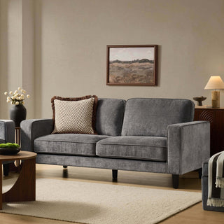 Soho 3 Seater Black & Feather Sofa - Grey