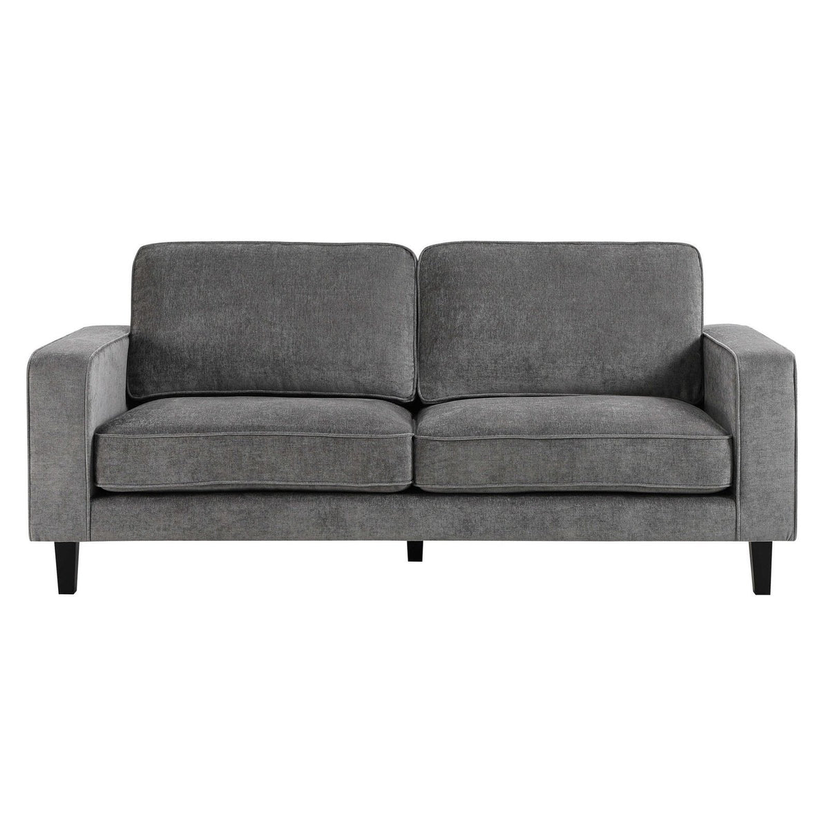 Soho 3 Seater Black & Feather Sofa - Grey