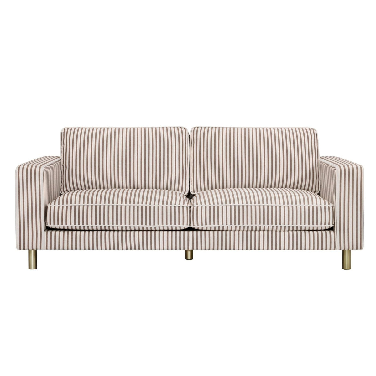 Soho 3 Seater Feather & Black Sofa - Chocolate Stripe