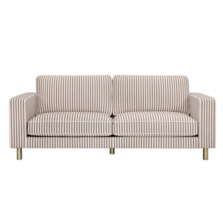 Soho 3 Seater Feather & Black Sofa - Chocolate Stripe
