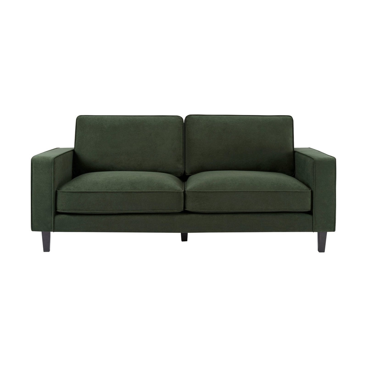 Soho 3 Seater Feather & Black Sofa - Dark Olive