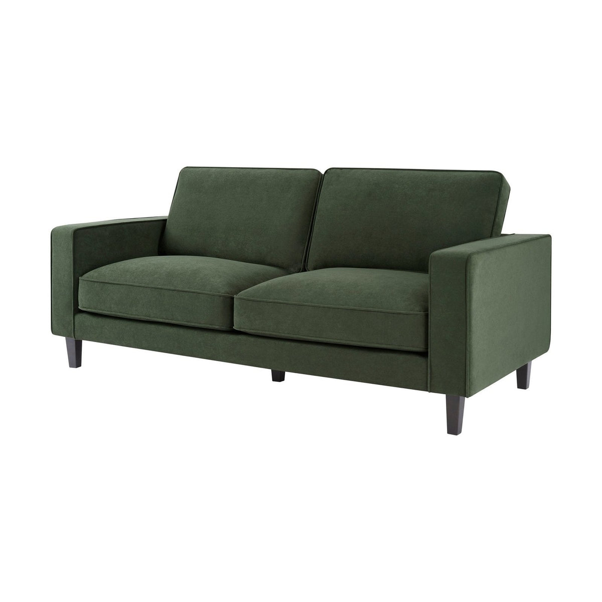 Soho 3 Seater Feather & Black Sofa - Dark Olive
