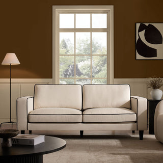 Soho 3 Seater Sofa - Cream Linen/Black – Black & Feather