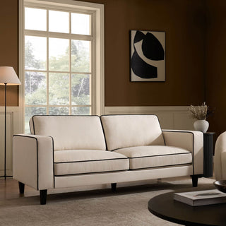 Soho 3 Seater Sofa - Cream Linen/Black – Black & Feather