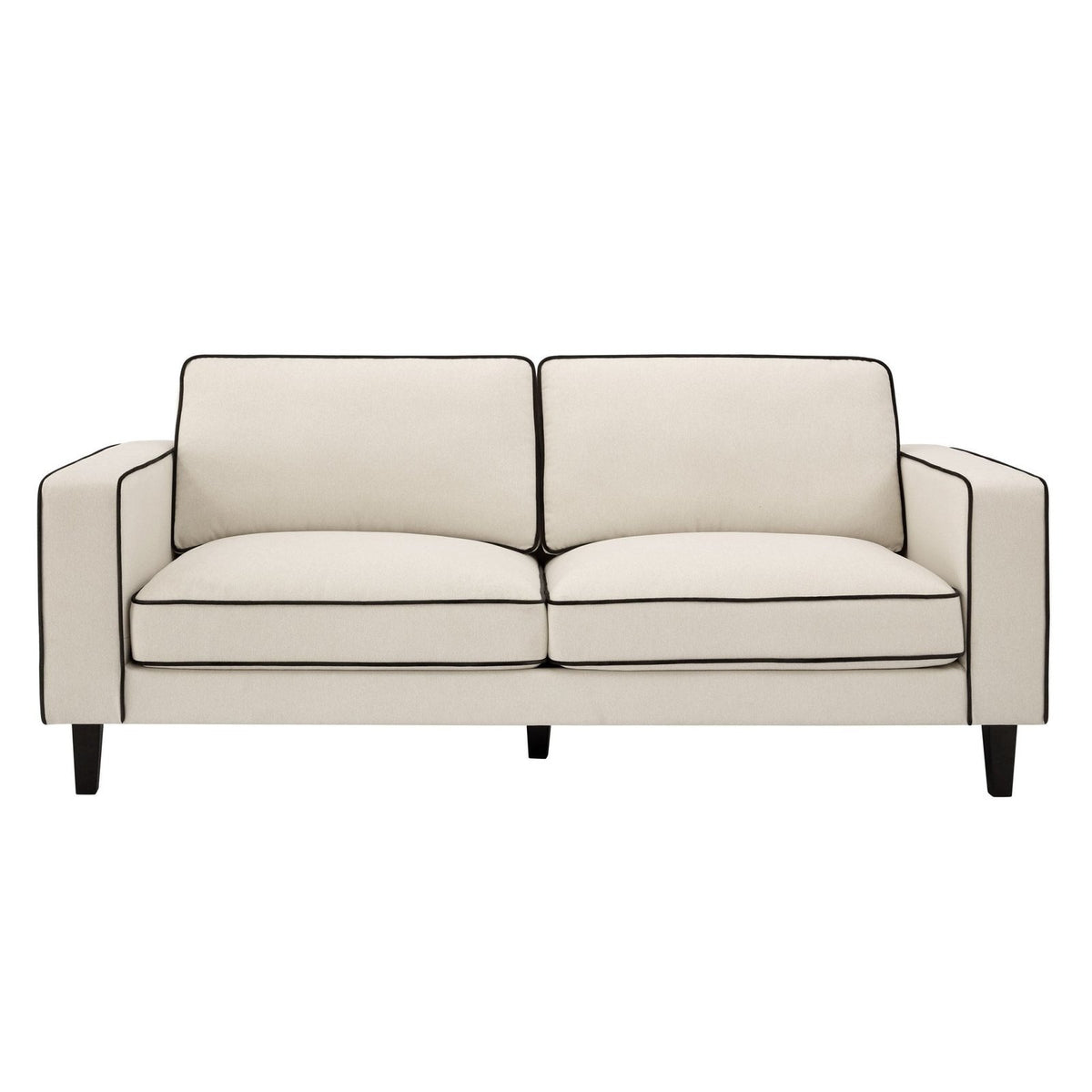 Soho 3 Seater Sofa - Cream Linen/Black – Black & Feather