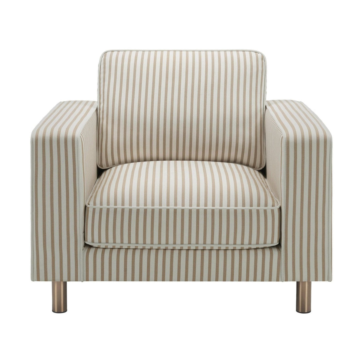 Soho Armchair - Sand Stripe – Black & Feather
