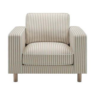 Soho Armchair - Sand Stripe – Black & Feather