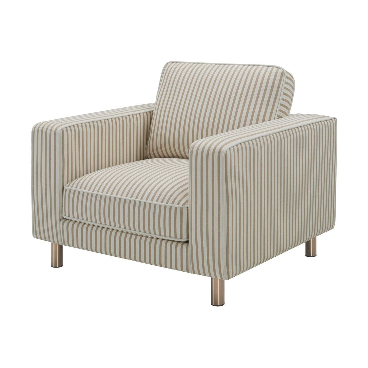 Soho Armchair - Sand Stripe – Black & Feather