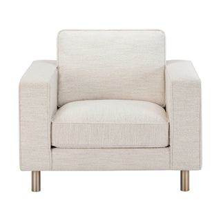 Soho Boucle Feather & Black Armchair - Ivory