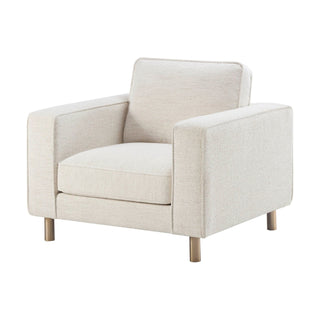 Soho Boucle Feather & Black Armchair - Ivory