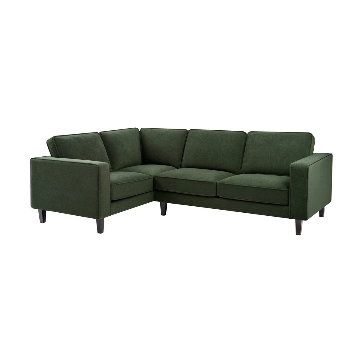 Soho Left Hand Corner Sofa - Dark Olive – Black & Feather