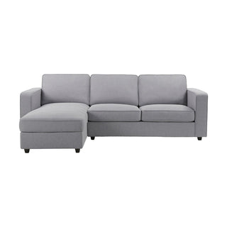 Soho Left Hand Storage Chaise Sofa - Mid Grey – Feather & Black