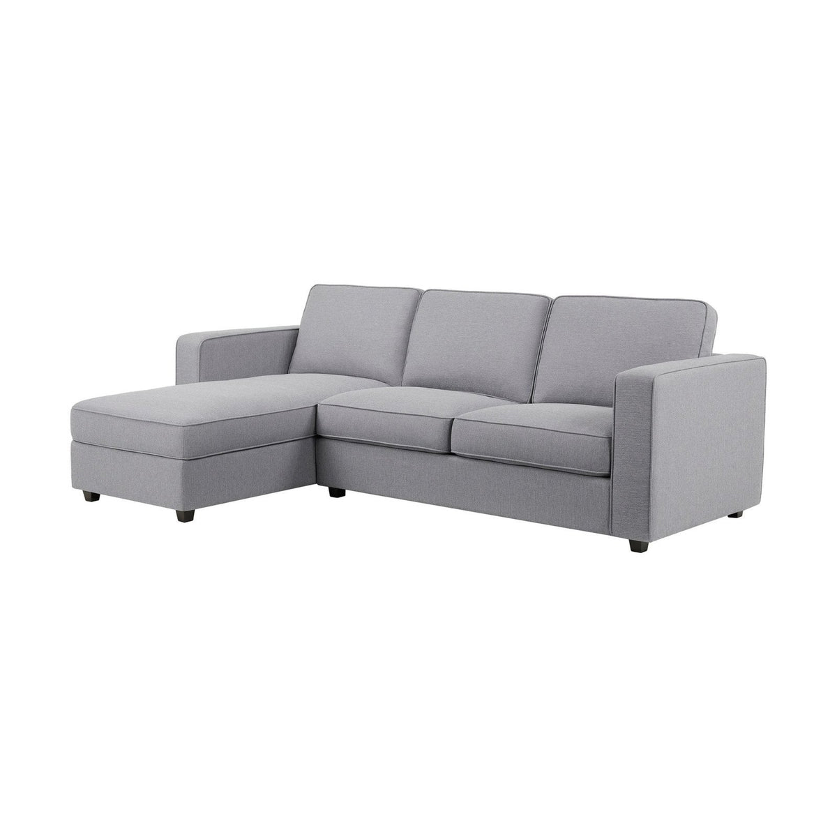 Soho Left Hand Storage Chaise Sofa - Mid Grey – Feather & Black