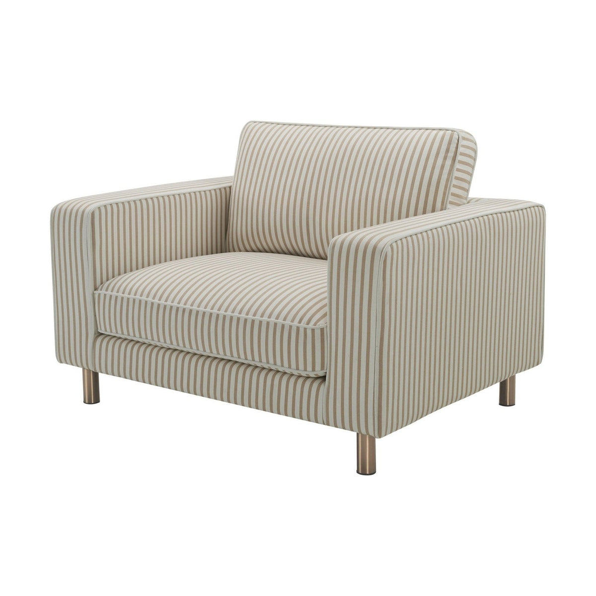 Soho Loveseat - Sand Stripe – Feather & Black
