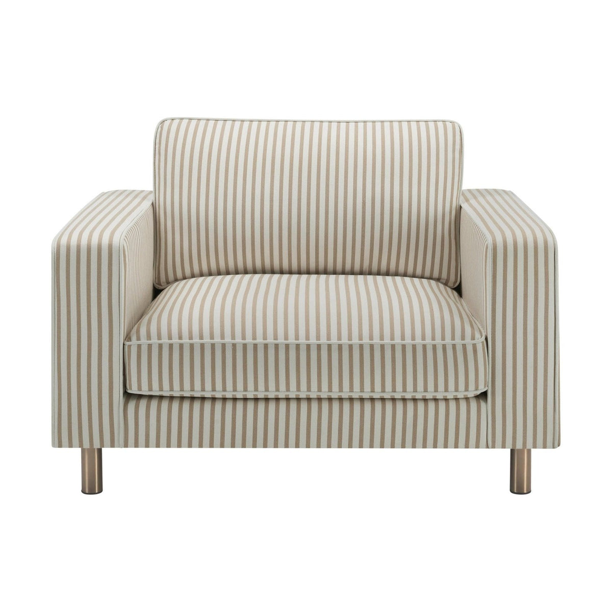 Soho Loveseat - Sand Stripe – Feather & Black