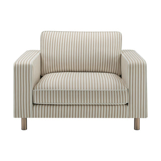Soho Loveseat - Sand Stripe – Feather & Black