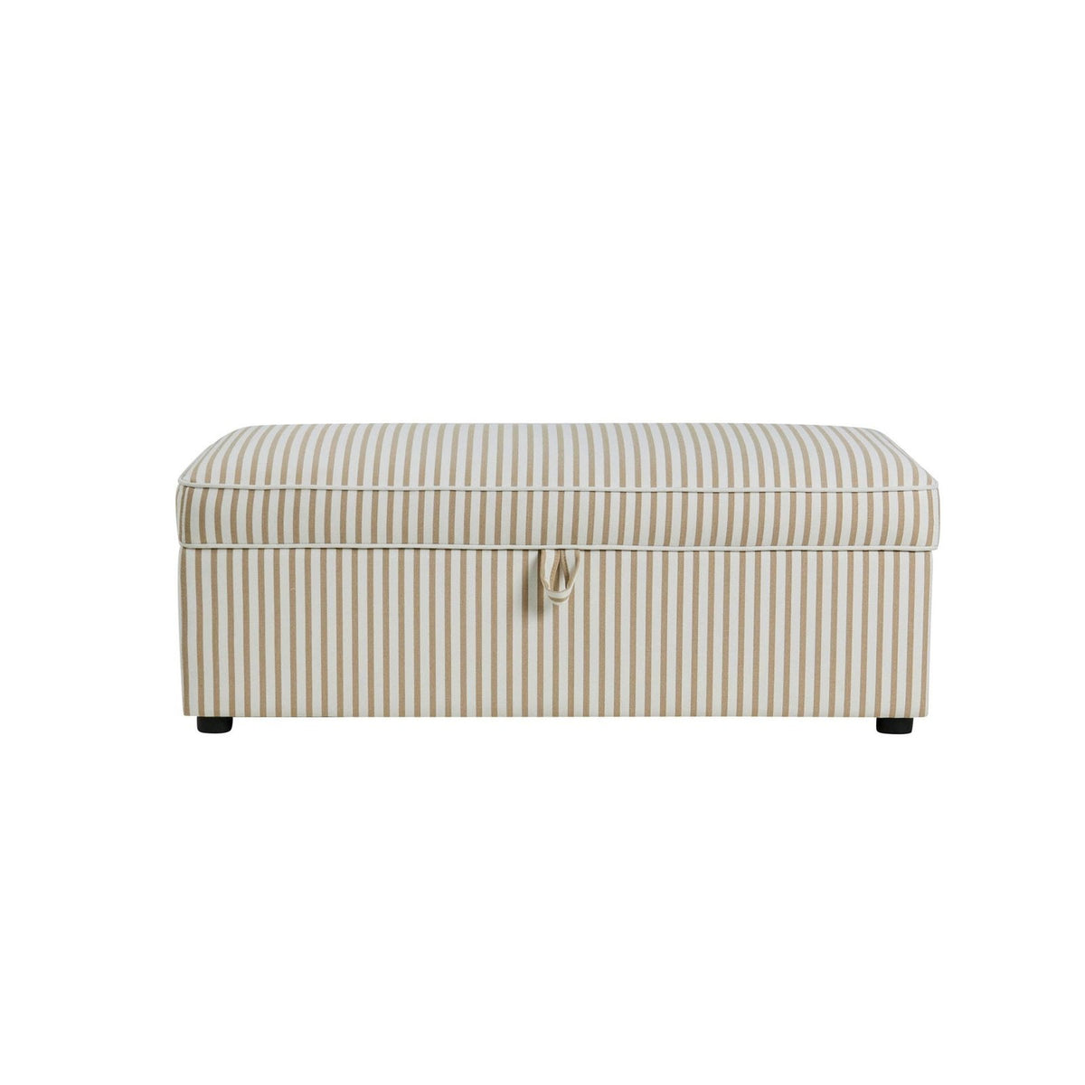 Soho Rectangle Ottoman Storage - Sand Stripe – Feather & Black